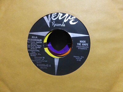 ELLA FITZGERALD / PAUL SMITH QUARTET. MACK THE KNIFE & LORELEI    EXC  45