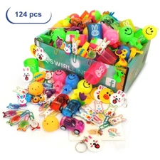124 PCS Easter Favors Carnival Prizes Novelty Toys Bulk for Boys Girls Birthday