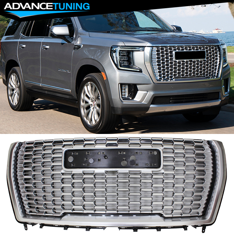 2021-2023 GMC Yukon & Yukon XL Denali-Style Chrome Front Bumper Hood Grille Insert