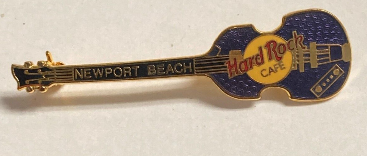 Hard Rock Cafe Newport Beach Enamel Guitar Brooch Pin