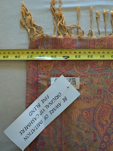 Cashmere Reversible Pashmina Scarf Shawl Wrap 28X68 100% cashmere from Jerusalem - Picture 3 of 6