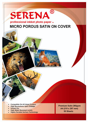 SERENA Resin Coated Satin Inkjet A4 Fotodruckpapier 260 g/m² - Packungen
