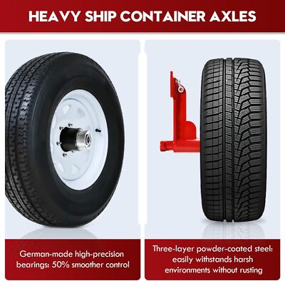 2Pack Shipping Container Wheels 8-Lug Wheels Kit,Shipping