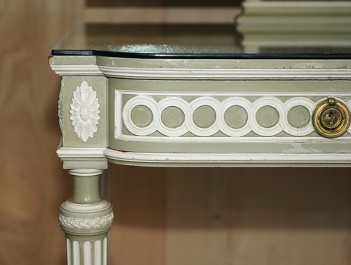 ANTIQUE STAMPED MELLIER & CO ANGLO FRENCH SHABBY CHIC DRESSING TABLE PART SET - Picture 8 of 12