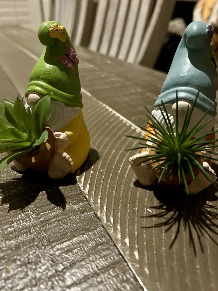 Набор фигурок гномов If Two W искусственное растение для декора лотка 4 дюйма в любое время весна - Изображение 2 из 4