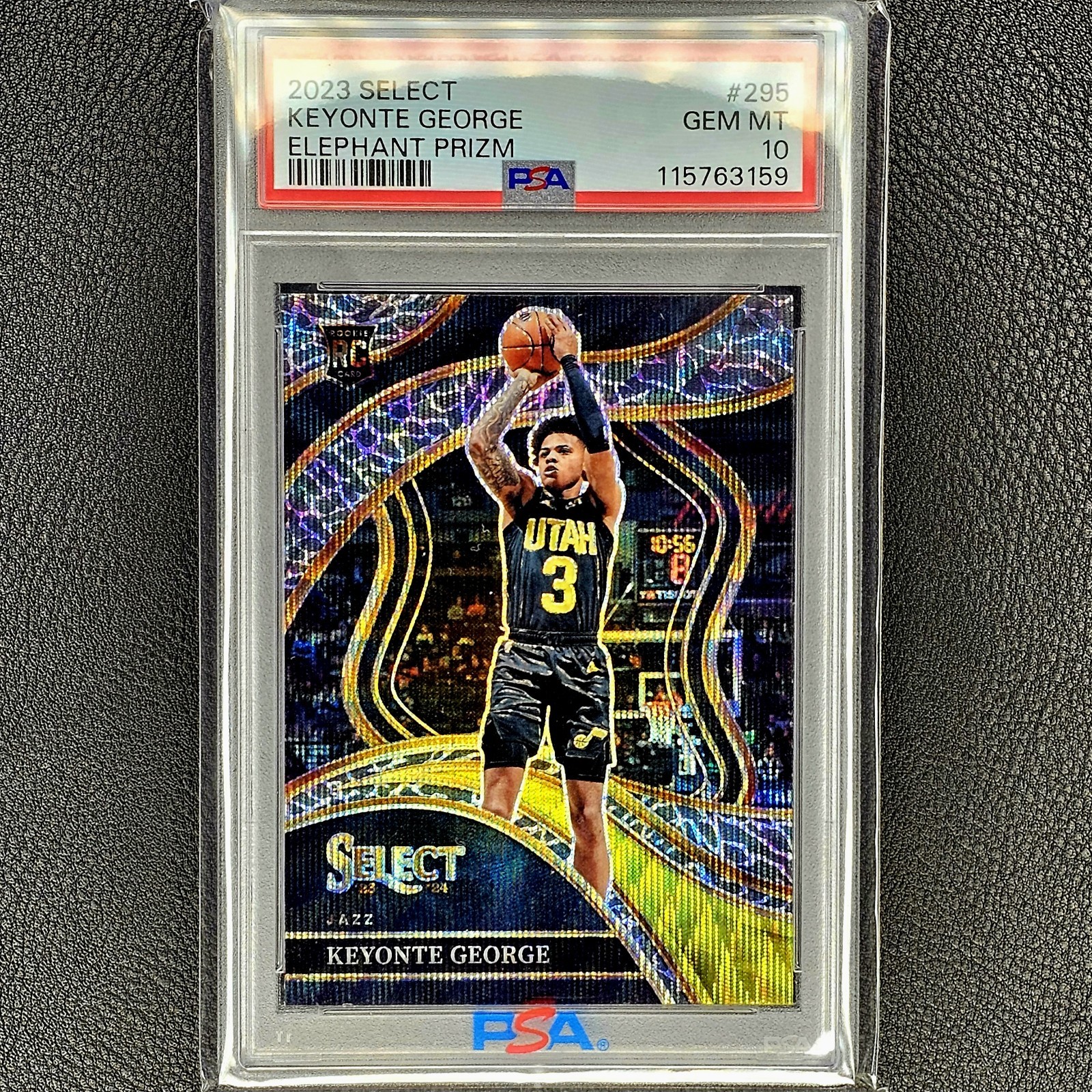KEYONTE GEORGE 2023 Panini Select Courtside #295 ELEPHANT PRIZM PSA 10