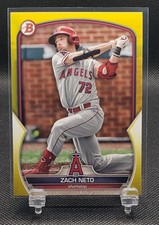 2023 Bowman Zach Neto Prospects Paper Yellow Border #d 05/75. Los Angeles