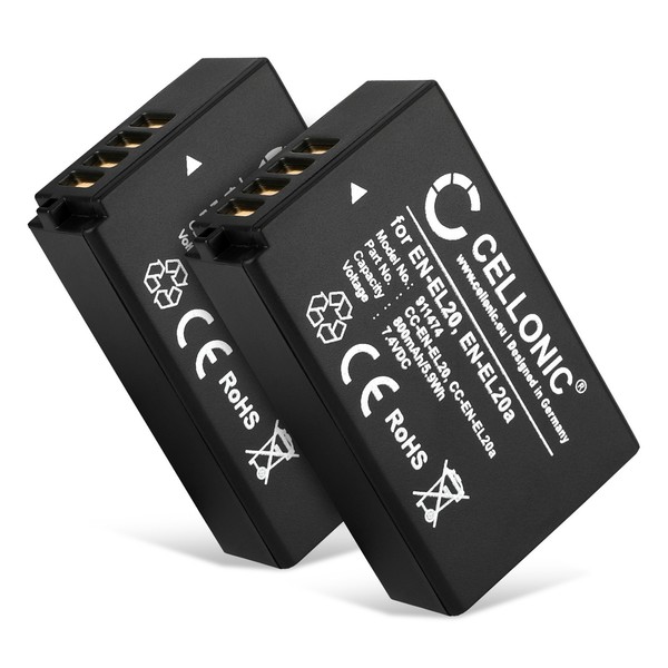 2X Akku FüR Nikon EN-EL20 En-El20A (800Mah) Ersatzakku-image
