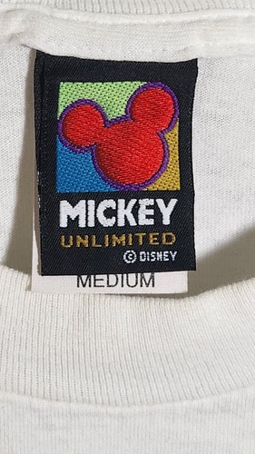 Vintage 90's Disney Mickey Unlimited Gold Foil Mickey Mouse Medium Velva Sheen - Picture 7 of 8