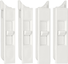 4 Pieces Tilt Latch Pairs White Plastic Construction Snap-In Latch Pairs Spring