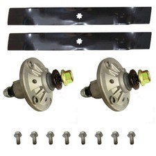 2 Spindle Assemblies w/ Nuts, 2 Blades  8 Thread Cutting Bolts Fits John Deere