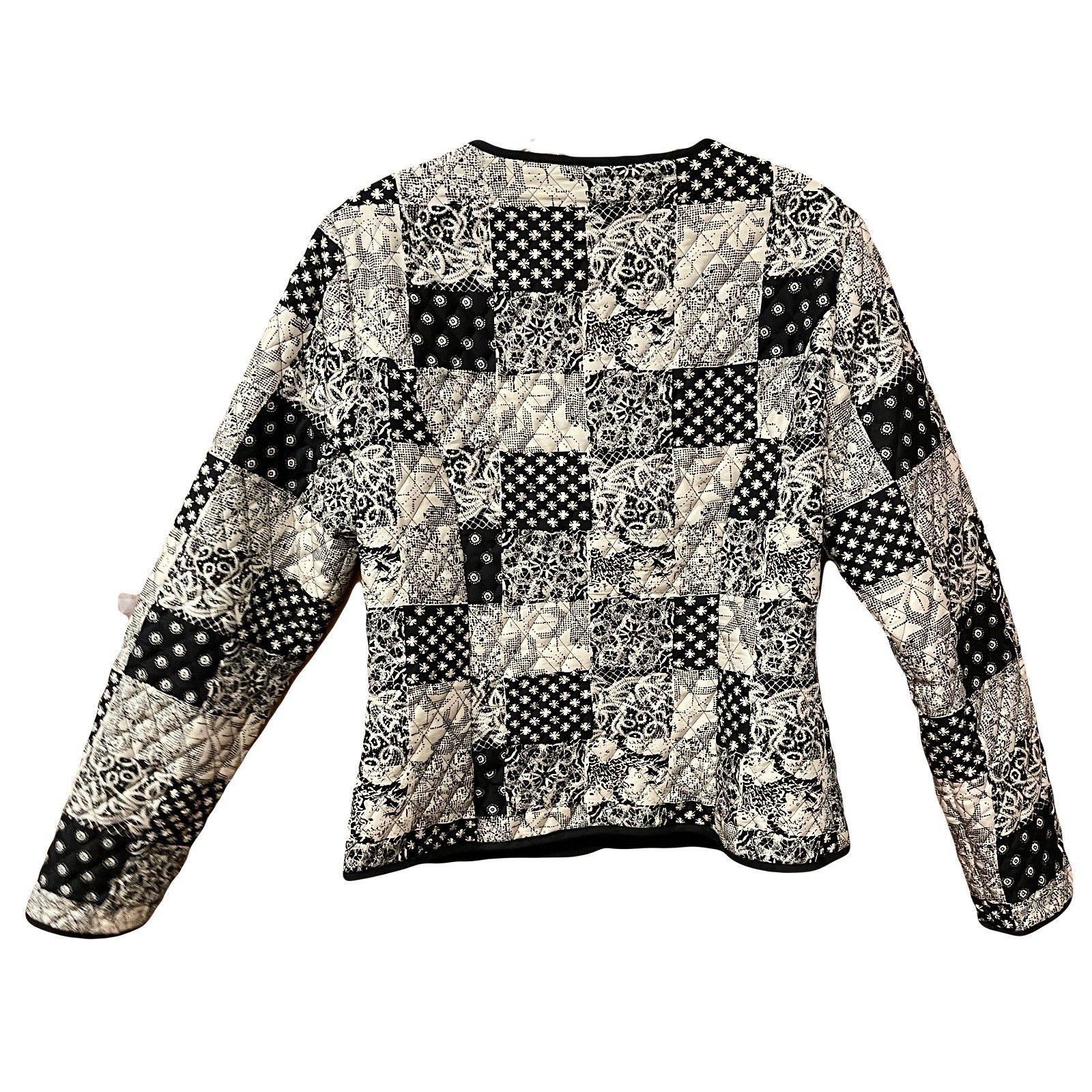 Silkland Patchwork Jacket Small 100% Silk Quilted… - image 3