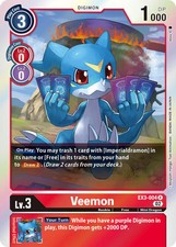 digimon card game veemon deck [Foil] #EX3-004 Prices | Draconic Roar Digimon Rarity Veemon Armors Deck List and