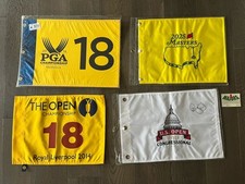 Lot Of 4 Rory McIlroy CAREER GRAND SLAM Flags w 2011 US Open Signed 2025 Masters