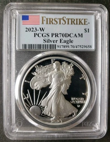 2023 W Proof $1 American Silver Eagle Dollar PCGS PR70 DCAM