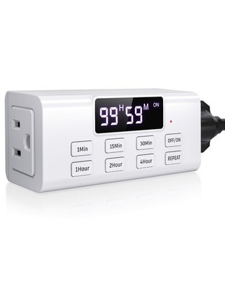 Indoor Countdown Timer Outlet, Auto Shut Off Timers with Large Screen,Customi...