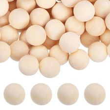 50pcs Wood Balls, 12mm Unfinished Wooden Balls, Solid Hardwood Round Beads