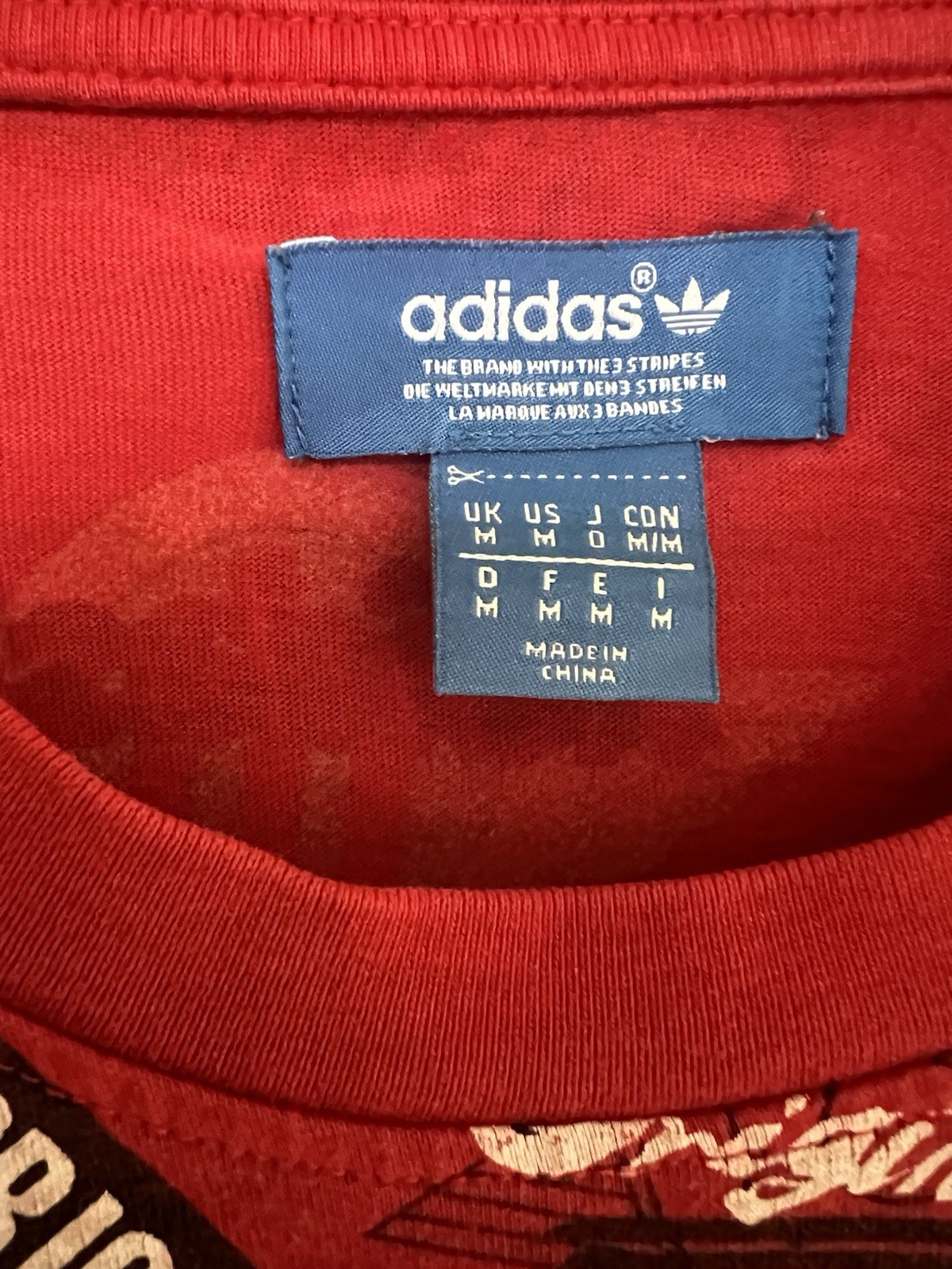 Rare Adidas / Nigo Japanese Collaboration, Red T-shirt with logos in size M image 3