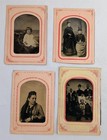 Antique Tintype Photo Lot Victorian People, Family Group, etc..