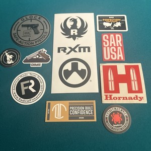 Lot Of 12 Firearms Gun Stickers Glock Sar Ruger Unbranded Radical