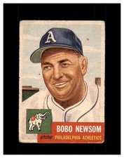 1953 Topps Baseball #15 BOBO NEWSOM ROOKIE Philadelphia Athletics CREASES