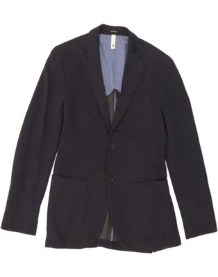 MASSIMO DUTTI Mens 2 Button Blazer Jacket EU 46 Small Navy Blue DJ29