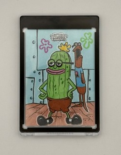 Tarjeta de boceto Kevin C. Pepino 1/1 2025 Topps cromada Bob Esponja pantalones cuadrados