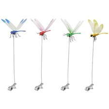4Pcs Fake Dragonfly Rod Clip Insect Repellent 3D Artificial Dragonfly Free Ship 