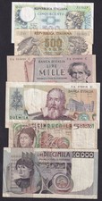 Italy 6 Banknotes 1969-1979 see scans for condition #79