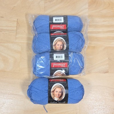 4 Skeins Sky Blue Premier Yarns Serenity Sock Yarn Deborah Norville Merino