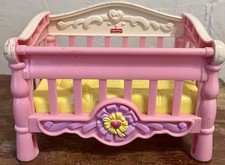 Vintage Fisher-Price Big Baby Crib Pink/White/Yellow