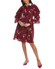 Valentino Floral Silk Mini Dress Women's Purple 38