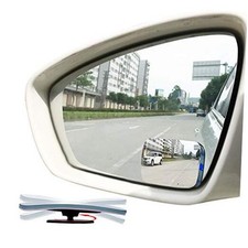 Slim Square Blind Spot Mirror, HD Glass Frameless Convex Rear View Pack of 2