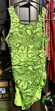GK Gymnastics Leotard, Green Snakeskin, Size XL