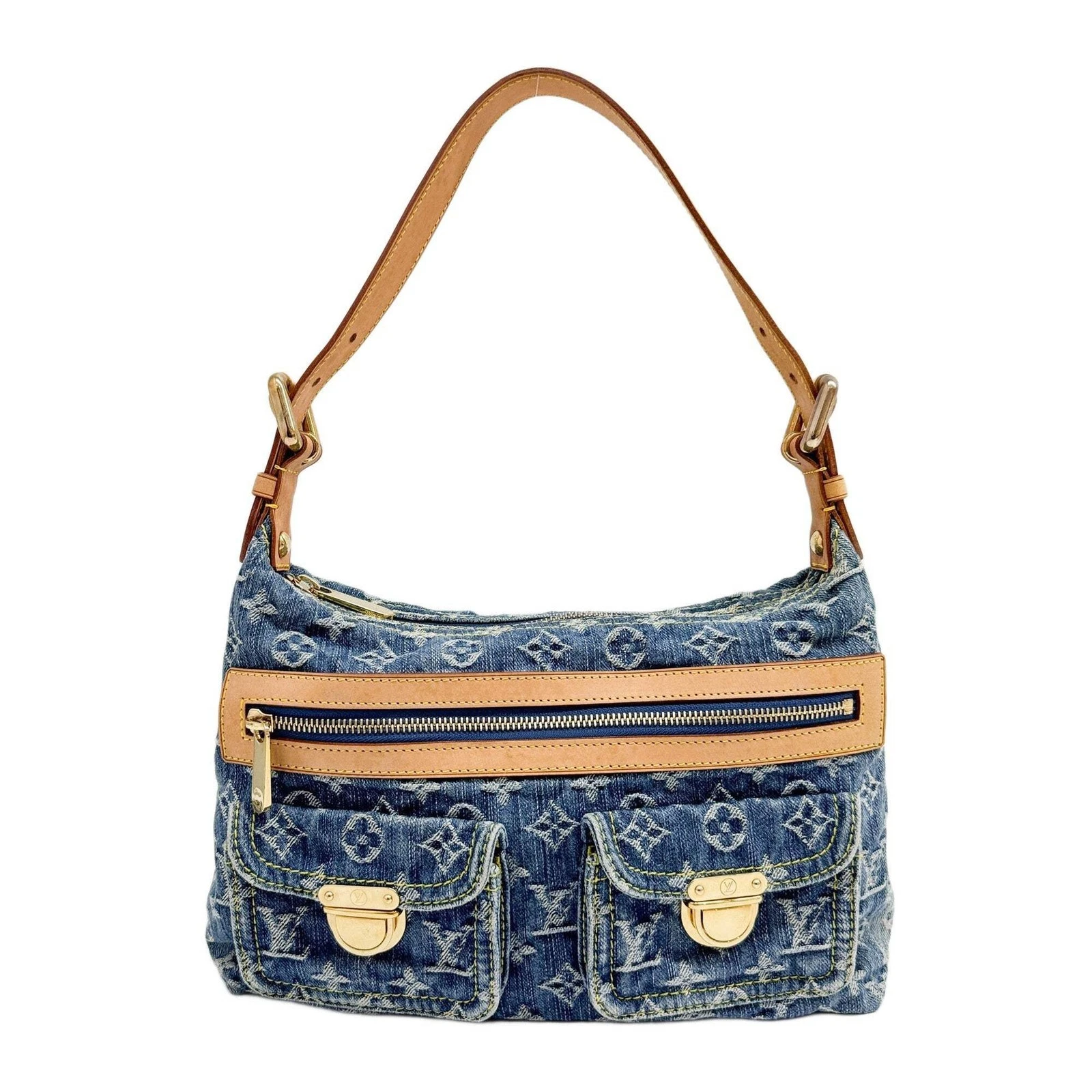 Vuitton — LOUIS VUITTON Baggy Blue Monogram Canvas Denim Shoulder Bag