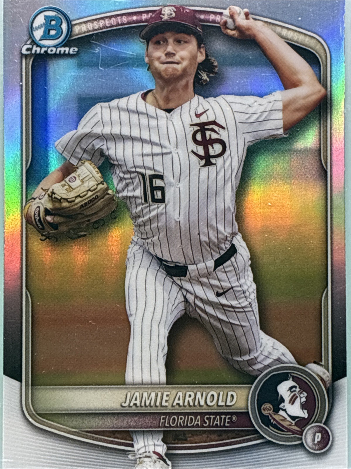2025 Bowman Draft - Chrome Prospects Jamie Arnold #BDC-30 College Variation
