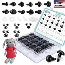 662pcs Safety Eyes Noses Set for Amigurumi 5 14mm, Black