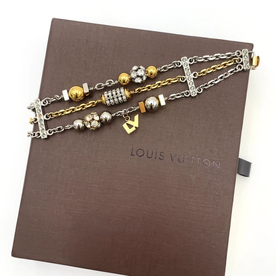 Auth Louis Vuitton M66578 All That Jazz Bracelet Silver x Gold W/Box BA100378 - Image 2 of 4