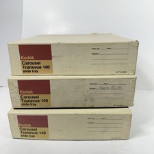 Lot Of 3 Kodak Carousel Transvue 140 Projector Gray Slide Tray Original With Box