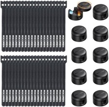 50  Pack Rotatable Cable Clips  Cord Straps Cable Management Kit 10 Magnetic