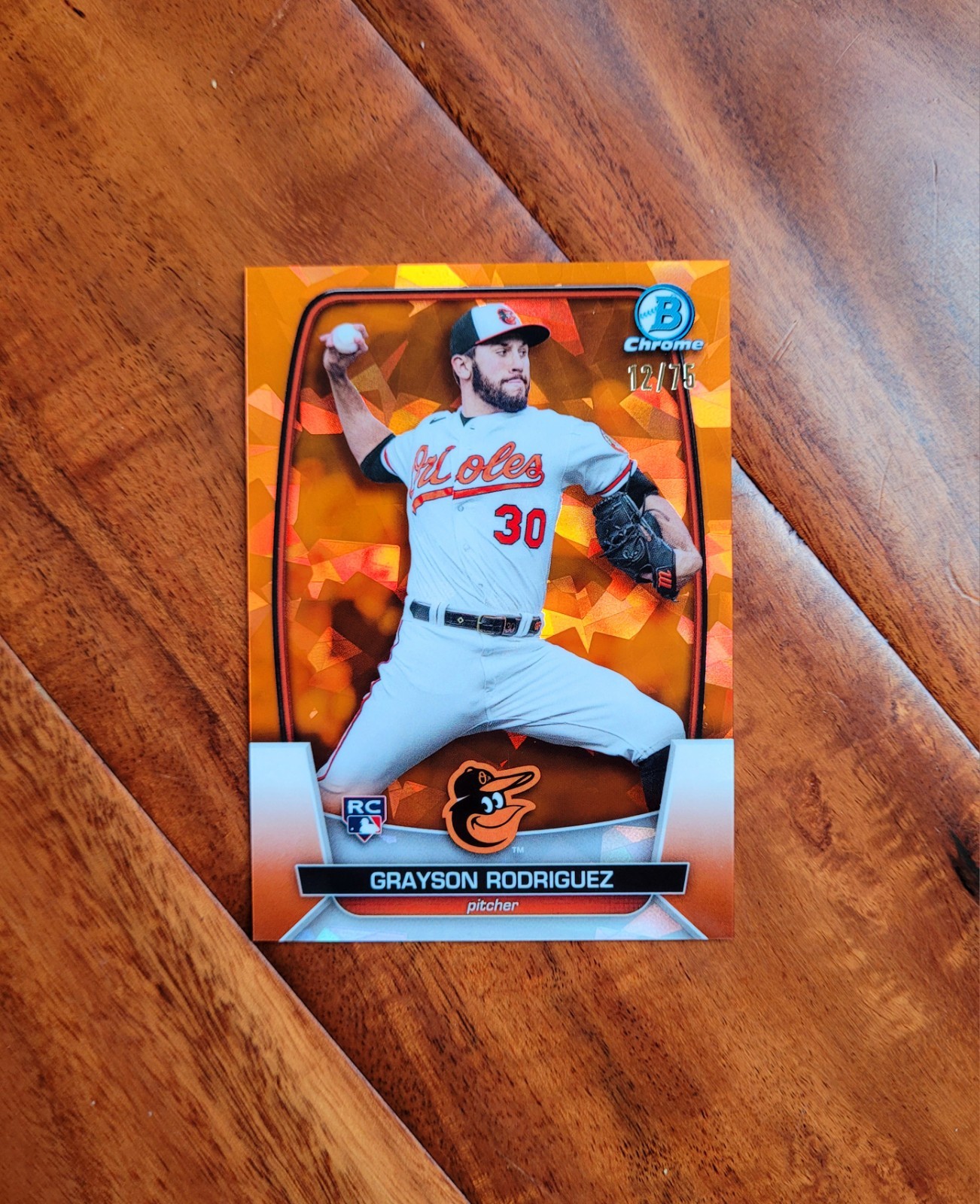 Grayson Rodriguez 2023 Bowman Chrome /75 Orange Sapphire Refractor RC Rookie #22