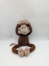 Jellycat Slackajack Monkey 20 Plush Brown Tan Retired Floppy Fleece AUTHENTIC