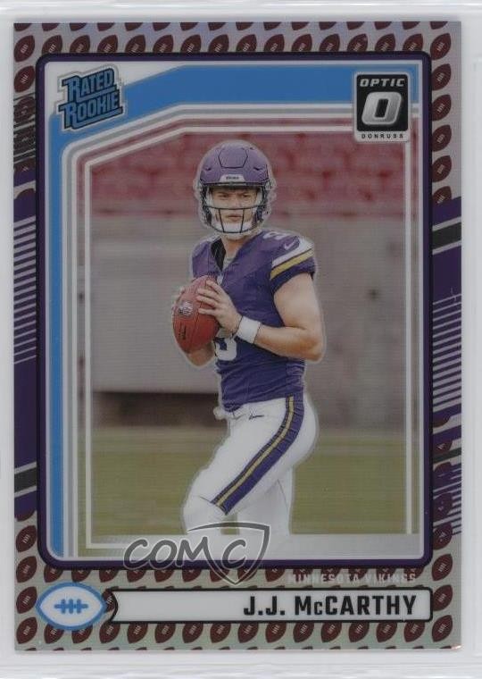 2024 Donruss Rated Optic Preview Football Emoji Prizm JJ McCarthy Rookie RC uk2