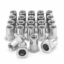 30PCS 3/8-16 Rivet Nuts 304 Stainless Steel Flat Head Threaded Insert Nutserts