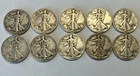 Walking Liberty half dollar coin lot Of 10 90% Silver