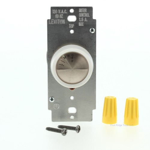 Leviton Weiß 4 Geschwindigkeiten Stufen Deckenventilator Drehzahlregelung 1,5A Einpolig 6639-W - Bild 1 von 6