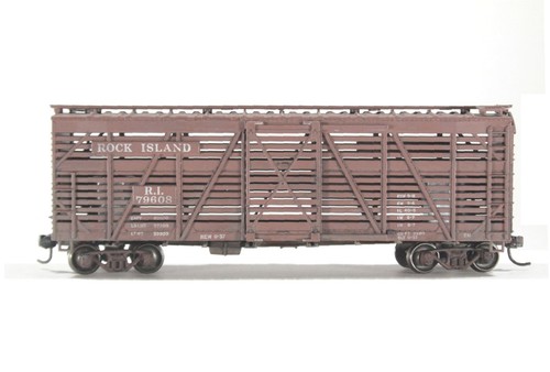 Coche de stock HO Athearn Rock Island 40 ft #79608 Metal Whls Kadee faltan dos pasos | Zustand: Used