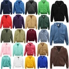 Adult Unisex Zip Plain Fleece Hoodie Hooded Jacket Mens Sweatshirt Jumper XS-8XL