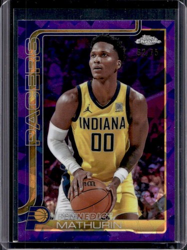 2025-26 Topps Chrome Sapphire Bennedict Mathurin Purple Refractor #/75 Pacers