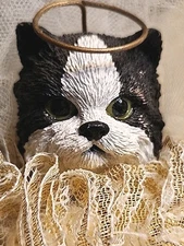 Vtg Angel Cat Dog Kitten Pup Christmas Tree Topper Two Sisters 1993 Made in USA